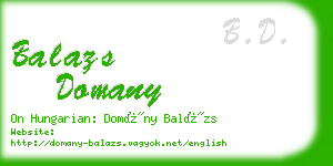 balazs domany business card